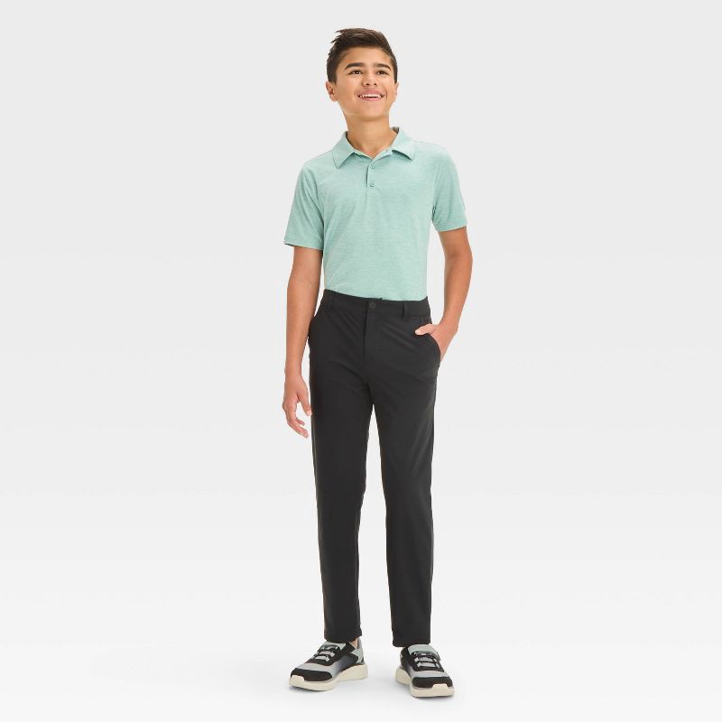 slide 3 of 3, Boys' Golf Pants - All In Motion™ Black 7: Moisture Wicking, Quick Dry, Adjustable Waistband, 1 ct