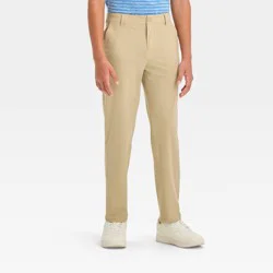 Boys' Golf Pants - All In Motion™ Light Khaki 10: Moisture Wicking, Quick Dry, Adjustable Waist, Stretch, Machine Washable
