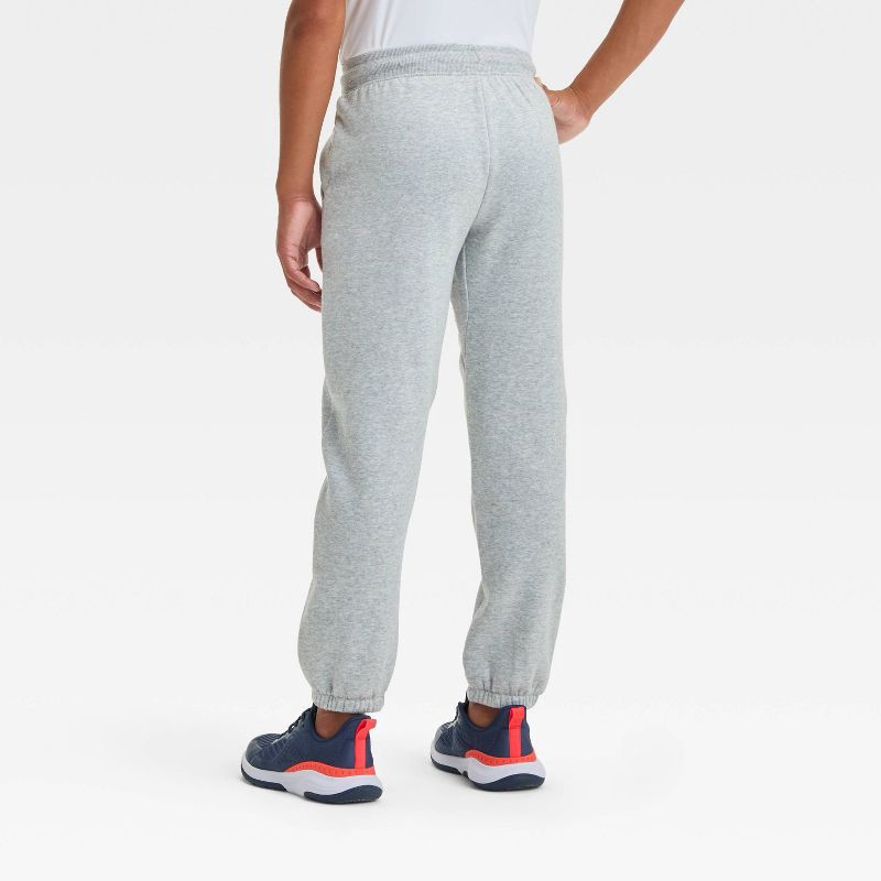 slide 2 of 3, Boys' Fleece Jogger Pants - All In Motion™ Light Gray L, 1 ct