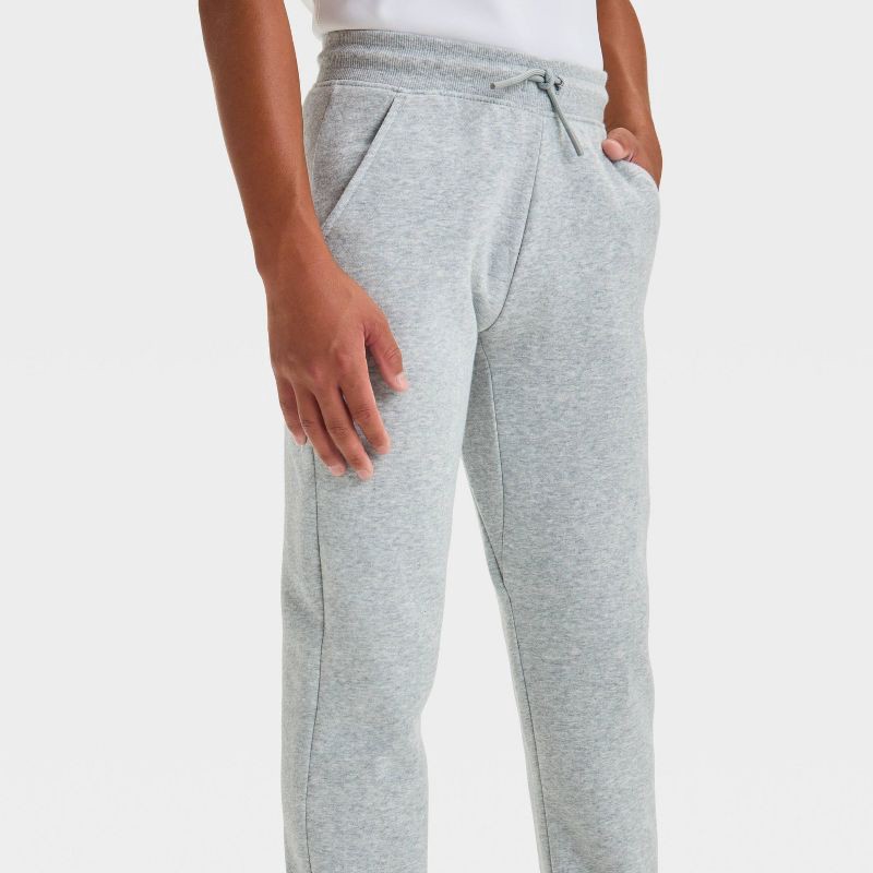 slide 3 of 3, Boys' Fleece Jogger Pants - All In Motion™ Light Gray L, 1 ct