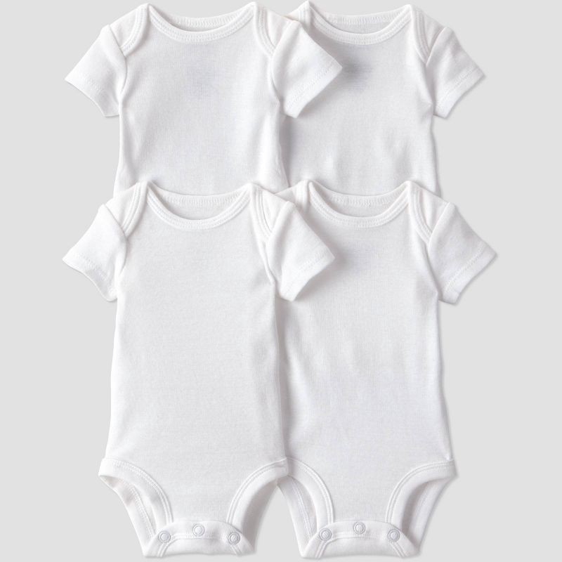 slide 1 of 8, Carter's Just One You® Baby 4pk Short Sleeve Bodysuit - White Preemie: Cotton Crew Neck, Tagless Design, 4 ct