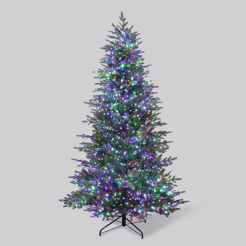slide 2 of 10, Philips 7.5' Twinkle Tree Pre-lit Balsam Fir Artificial Christmas Tree with 2000 Multifunction, Dual Color LED Lights, Remote Control, and Dimmer, 1 ct