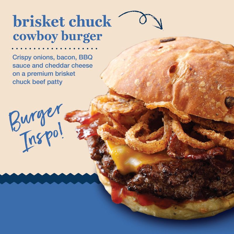 slide 3 of 6, Cargill Brisket Chuck Burger Patties - 1.33lbs, 1.33 lb