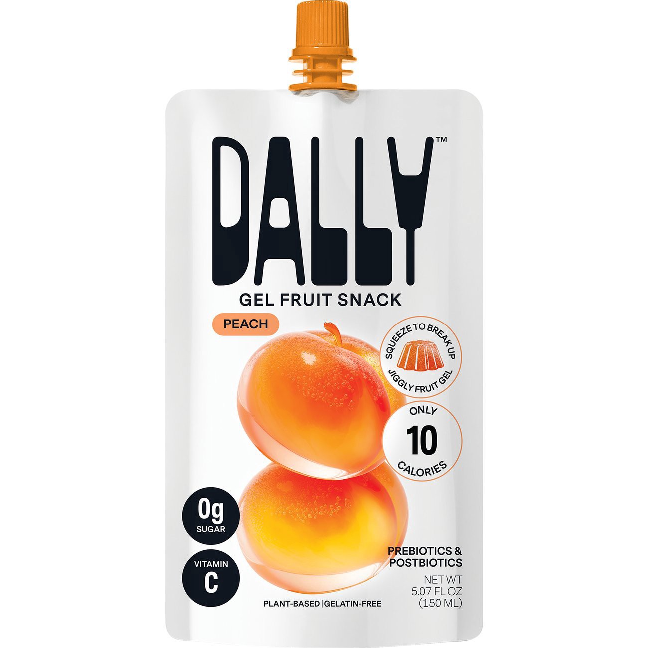 slide 1 of 1, Dally Peach Gel Fruit Snack 5.07 fl oz, 5.07 fl oz