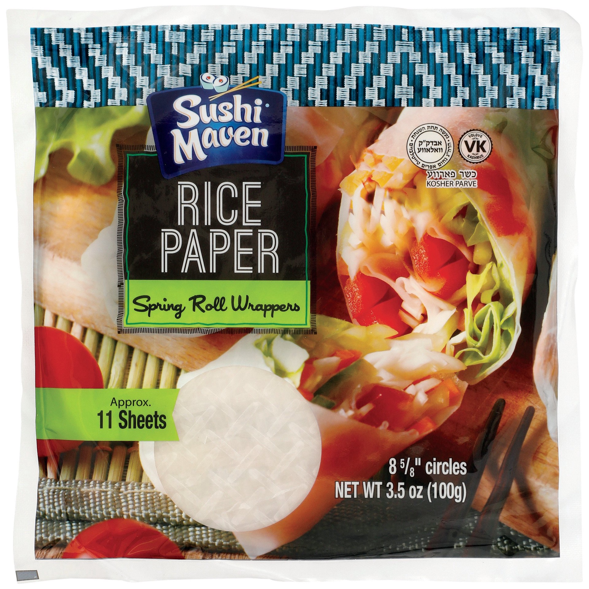 slide 1 of 1, Sushi Maven Rice Paper Spring Roll Wrappers, Kosher, 3.5 oz
