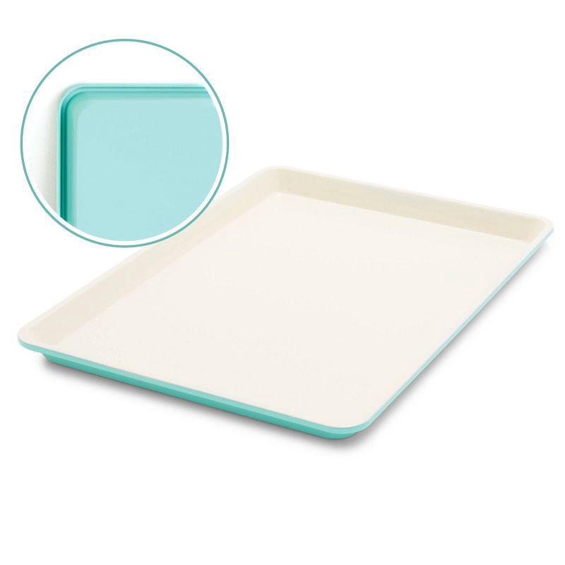 slide 1 of 9, GreenPan 18"x13" Nonstick Ceramic Cookie Sheet Turquoise: Carbon Steel Bakeware, Dishwasher-Safe, PFOA-Free, 1 ct