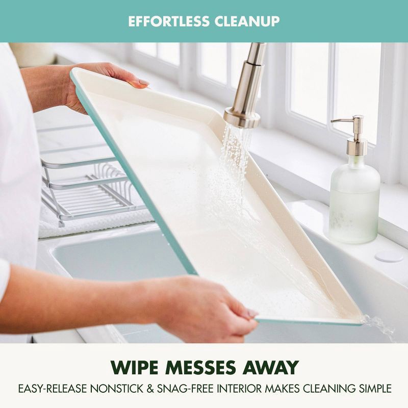 slide 8 of 9, GreenPan 18"x13" Nonstick Ceramic Cookie Sheet Turquoise: Carbon Steel Bakeware, Dishwasher-Safe, PFOA-Free, 1 ct