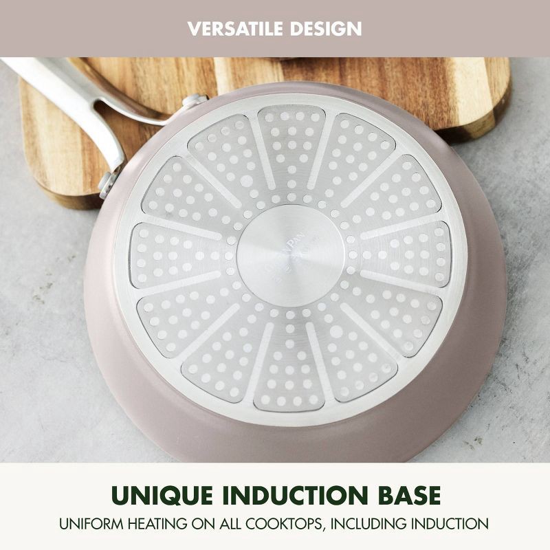 slide 6 of 9, GreenPan Nova 8" Ceramic Nonstick Aluminum Fry Pan with Stainless Steel Handle Clay: Dishwasher-Safe, Induction Compatible, 1 ct