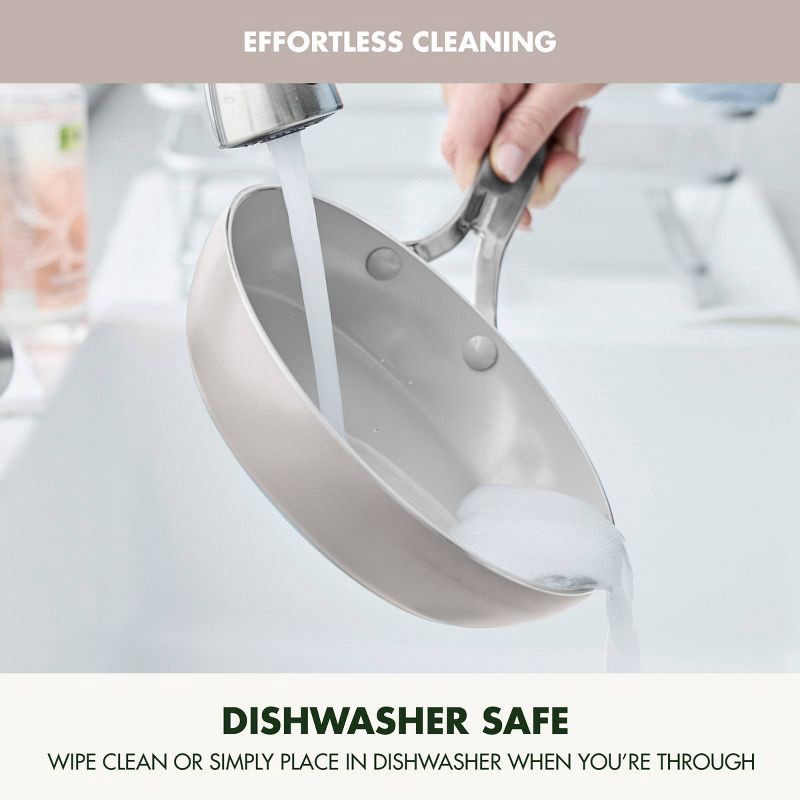 slide 8 of 9, GreenPan Nova 8" Ceramic Nonstick Aluminum Fry Pan with Stainless Steel Handle Clay: Dishwasher-Safe, Induction Compatible, 1 ct