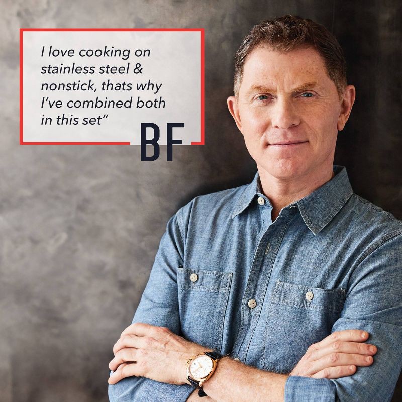 slide 6 of 12, Bobby Flay 10pc Stainless Steel Cookware Set, 10 ct