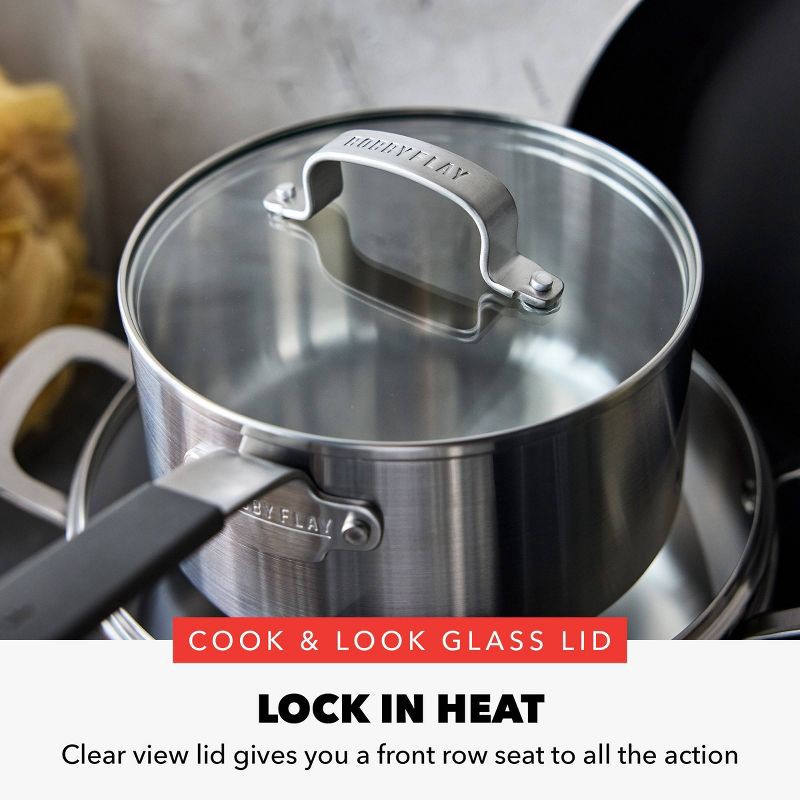 slide 11 of 12, Bobby Flay 10pc Stainless Steel Cookware Set, 10 ct