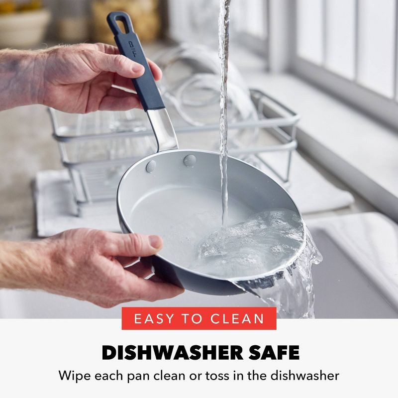 slide 9 of 10, Bobby Flay 8" Ceramic Nonstick Aluminum Fry Pan Oxford Blue: Gas & Electric Compatible, PTFE & PFOA Free, 1 ct