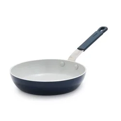 Bobby Flay 8" Ceramic Nonstick Aluminum Fry Pan Oxford Blue: Gas & Electric Compatible, PTFE & PFOA Free