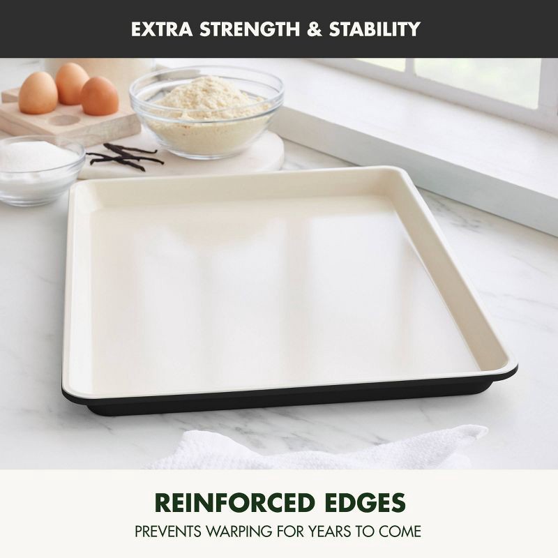 slide 6 of 9, GreenPan 18"x13" Nonstick Ceramic Cookie Sheet Black: Carbon Steel, Dishwasher-Safe, PFOA-Free, Baking Pan, 1 ct
