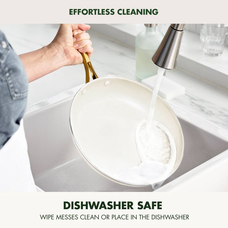 slide 6 of 7, GreenPan Studio 10" Ceramic Nonstick Aluminum Fry Pan Linen: Small Fry Pan, Dishwasher-Safe, Lifetime Warranty, 1 ct