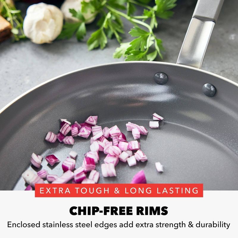 slide 7 of 11, Bobby Flay 12" Stainless Steel Ceramic Nonstick Covered Fry Pan, 1 ct