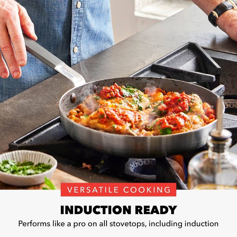 slide 8 of 11, Bobby Flay 12" Stainless Steel Ceramic Nonstick Covered Fry Pan, 1 ct