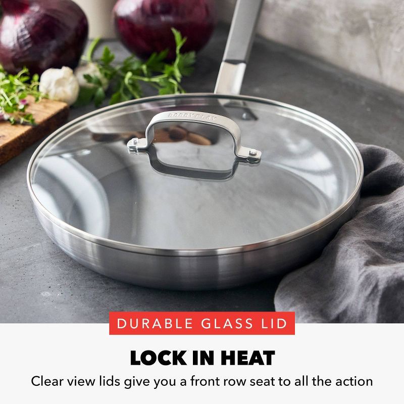 slide 10 of 11, Bobby Flay 12" Stainless Steel Ceramic Nonstick Covered Fry Pan, 1 ct