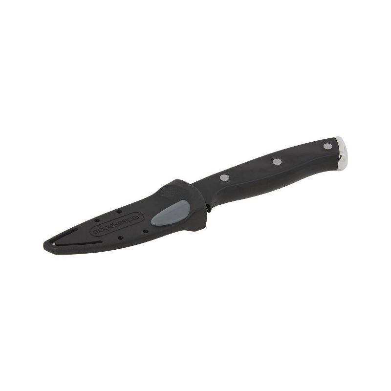 slide 9 of 9, Farberware 3.5" Paring Knife Black: Stainless Steel Kitchen Knife, Riveted Handle, Hand Wash, Lifetime Warranty, 1 ct