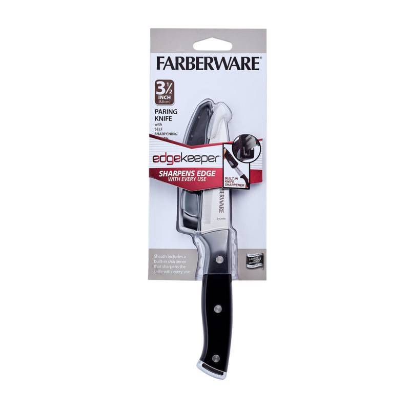 slide 10 of 10, Farberware 3.5" Paring Knife Black: Stainless Steel Kitchen Knife, Riveted Handle, Hand Wash, Lifetime Warranty, 1 ct