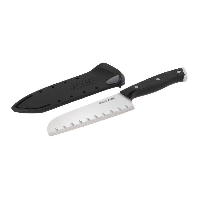 slide 4 of 9, Farberware 5" Santuko Knife Black: Stainless Steel Blade, Riveted Handle, Hand Wash, Lifetime Limited Warranty, 1 ct