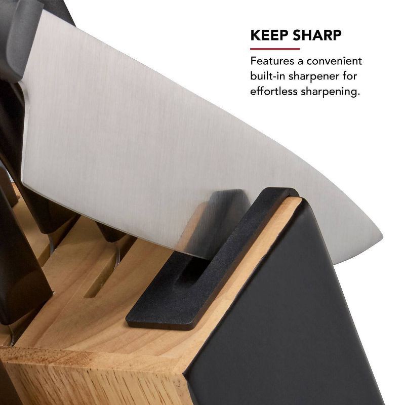 slide 3 of 8, KitchenAid 14pc 2-Tone Block Knife Set Black: High Carbon Stainless Steel, Forged Cutlery, Hand Wash, Lifetime Warranty, 14 ct