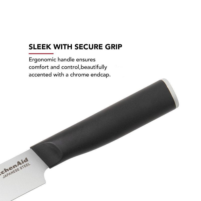 slide 5 of 8, KitchenAid 14pc 2-Tone Block Knife Set Black: High Carbon Stainless Steel, Forged Cutlery, Hand Wash, Lifetime Warranty, 14 ct