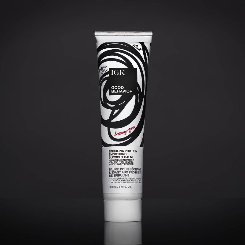 slide 3 of 7, IGK Good Behavior Spirulina Protein Smoothing Blowout Balm - 5 fl oz - Ulta Beauty, 5 fl oz