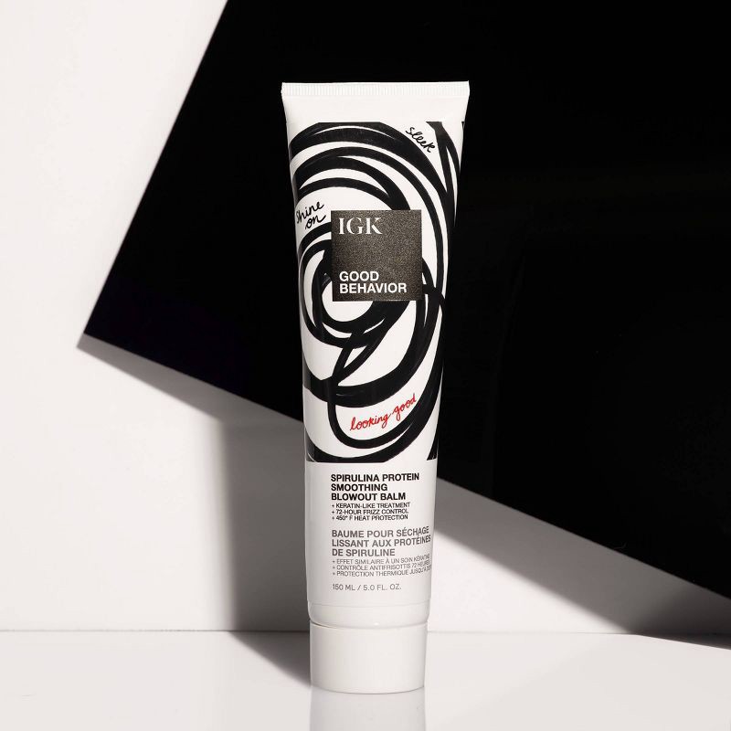 slide 5 of 7, IGK Good Behavior Spirulina Protein Smoothing Blowout Balm - 5 fl oz - Ulta Beauty, 5 fl oz