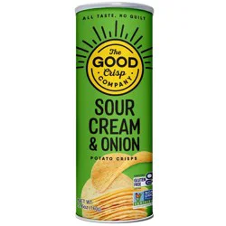 The Good Crisp Company Sour Cream & Onion Potato Chips Canister - 5.6oz