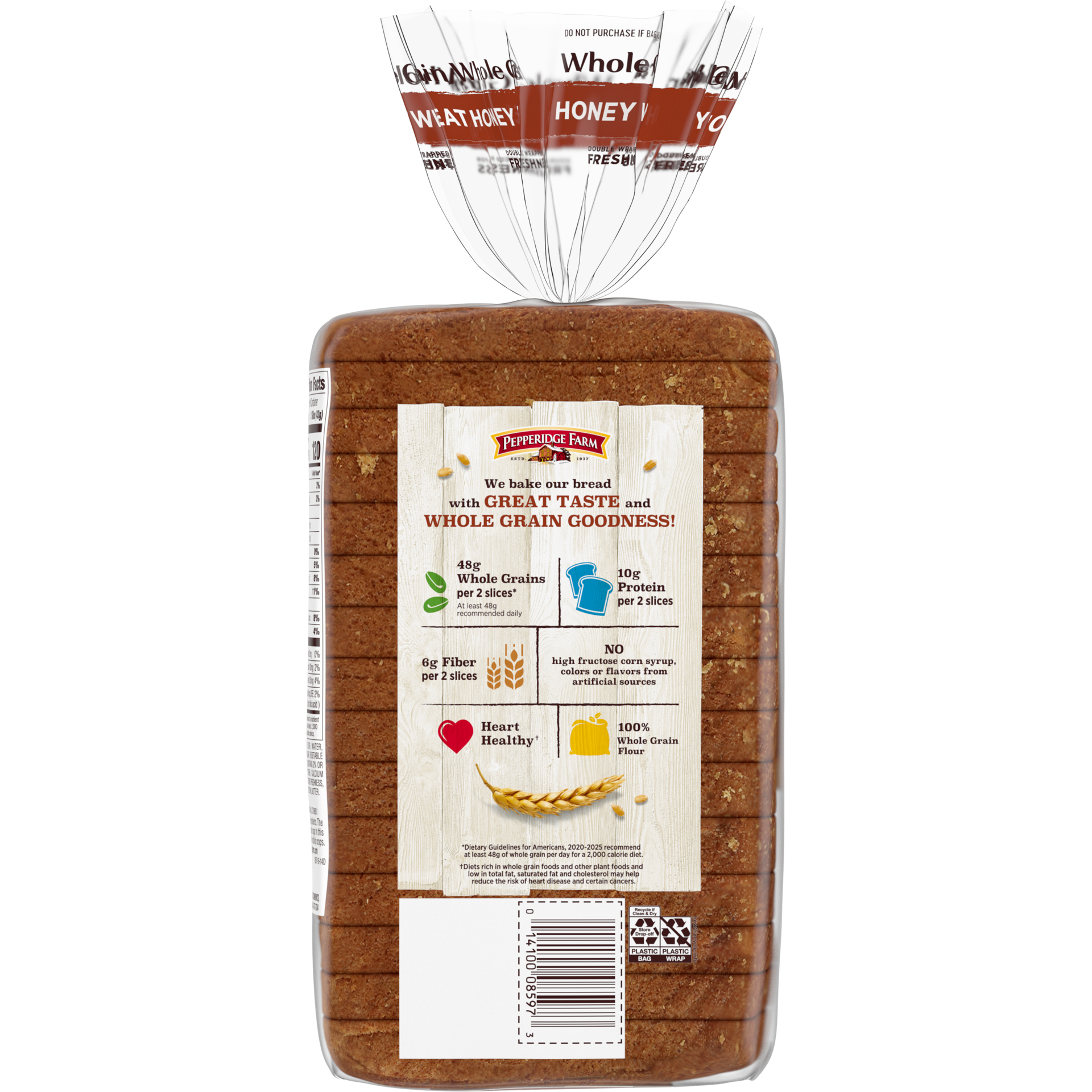 slide 4 of 5, Pepperidge Farm Whole Grain Honey Wheat Bread, 24 Oz Loaf, 24 oz