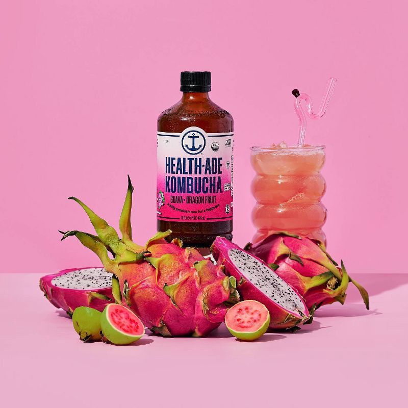 slide 4 of 8, Health-Ade Guava Dragonfruit Kombucha - 16 fl oz, 16 fl oz