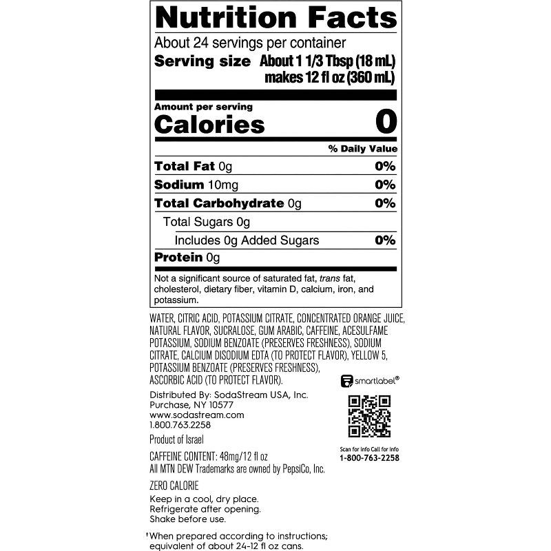 slide 9 of 9, SodaStream Mountain Dew Zero Drink Mix - 14.9 fl oz: Citrus Liquid Concentrate, Kosher, Soda Streamer Flavor, 14.9 fl oz
