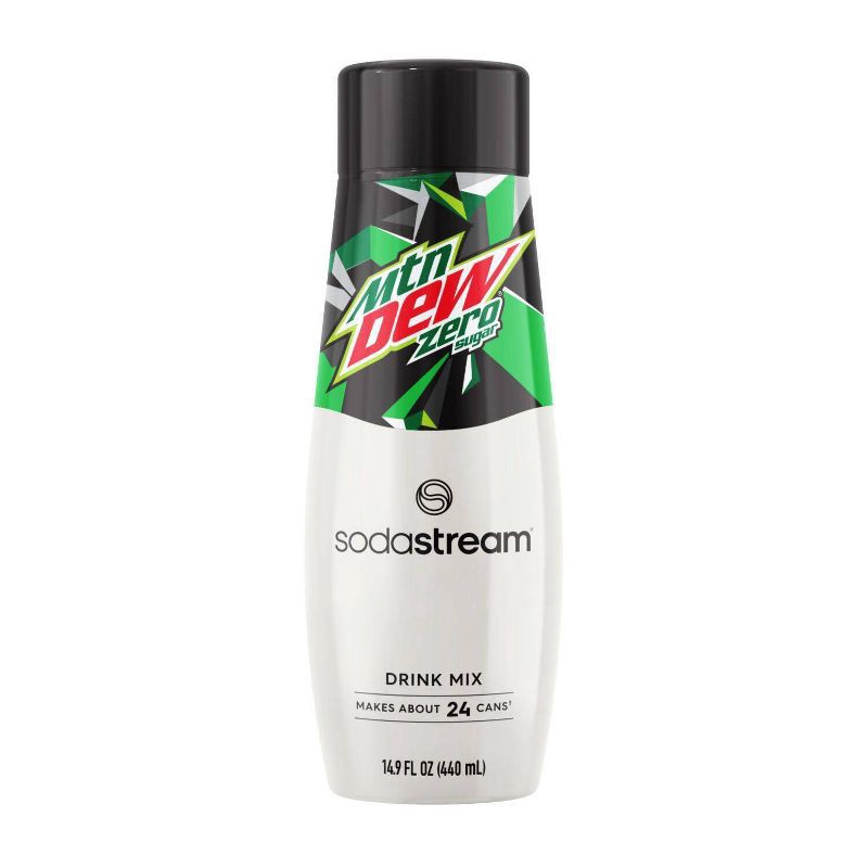 slide 1 of 8, SodaStream 440ml Mountain Dew Zero Syrup Flavor: Citrus Liquid Concentrate, Kosher, Soda Streamer Flavor, 440 ml