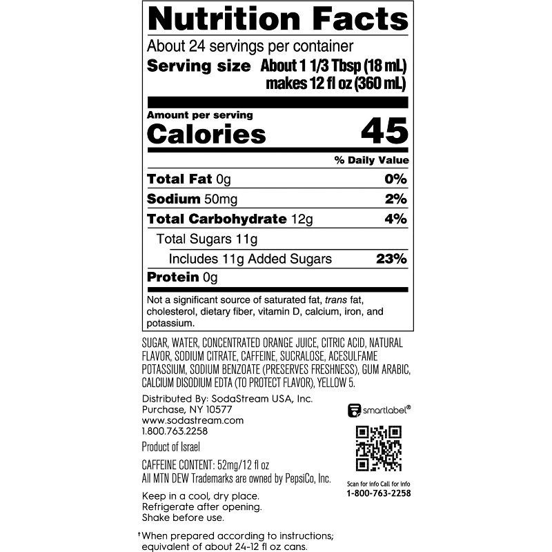 slide 9 of 9, SodaStream Mountain Dew Drink Mix - 14.9 fl oz: Citrus Liquid Concentrate, Kosher, Soda Streamer Flavor, 14.9 fl oz