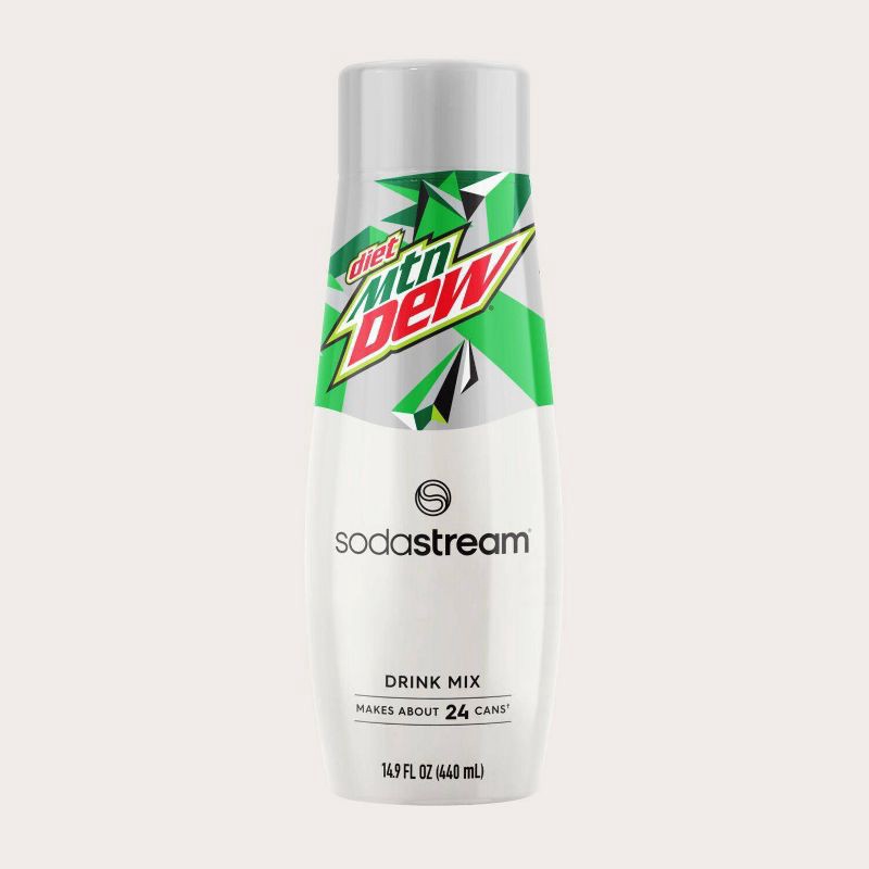 slide 1 of 8, SodaStream 440ml Diet Mountain Dew Syrup Flavor: Citrus Liquid Concentrate, Kosher, Soda Streamer Flavor, 14.9oz, 440 ml, 14.9 oz