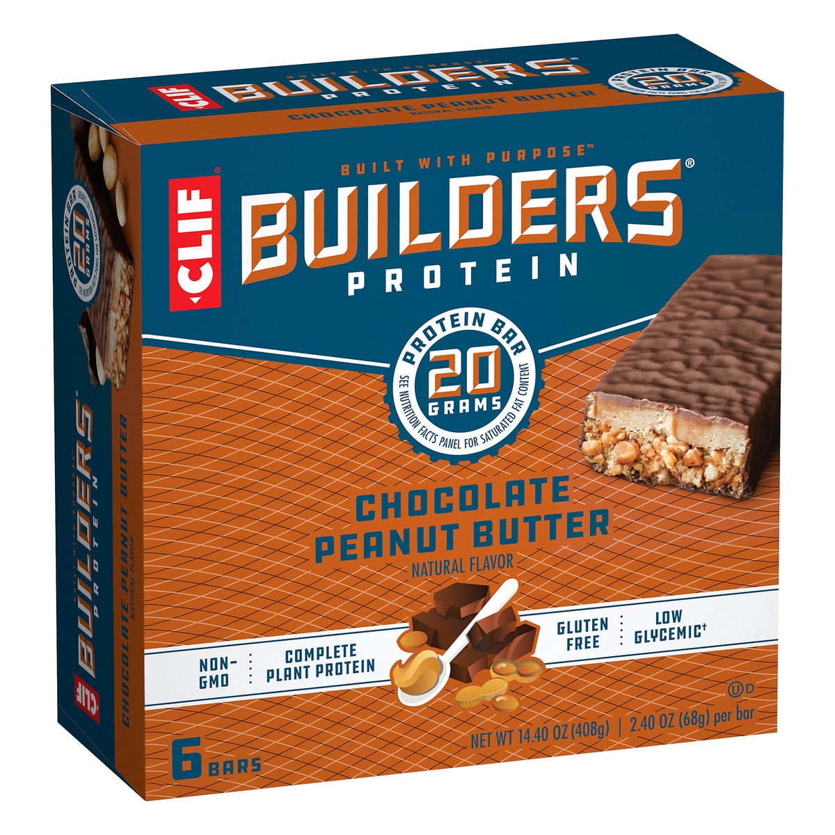 slide 2 of 10, CLIF Builders Chocolate Peanut Butter Protein Bars, 6 ct; 2.4 oz