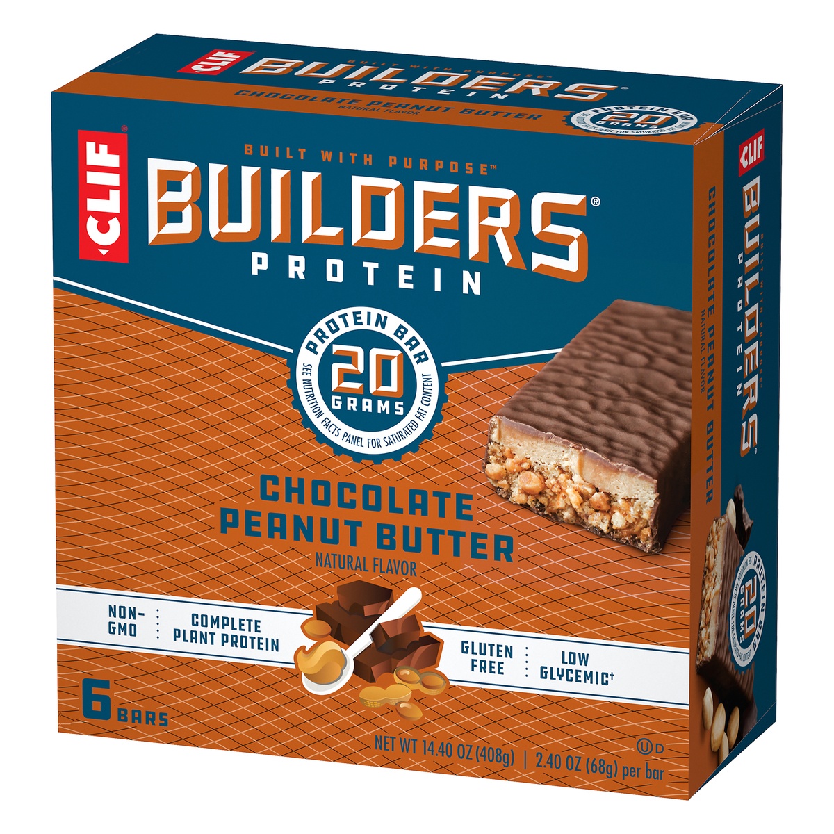 slide 3 of 10, CLIF Builders Chocolate Peanut Butter Protein Bars, 6 ct; 2.4 oz
