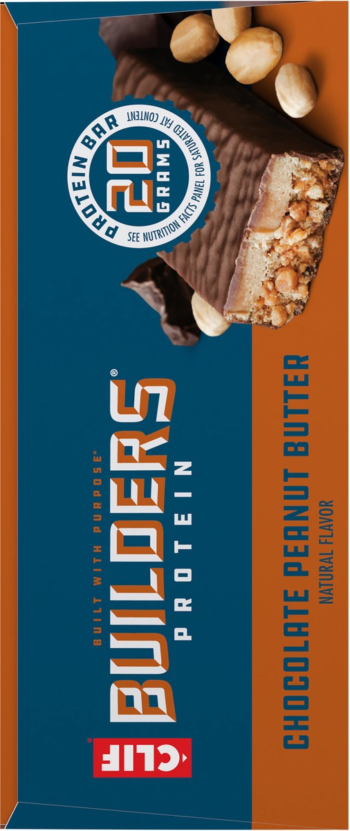 slide 7 of 9, CLIF Builders - Chocolate Peanut Butter Flavor - Protein Bars - Gluten-Free - Non-GMO - Low Glycemic - 20g Protein - 2.4 oz. (6 Pack), 14.4 oz