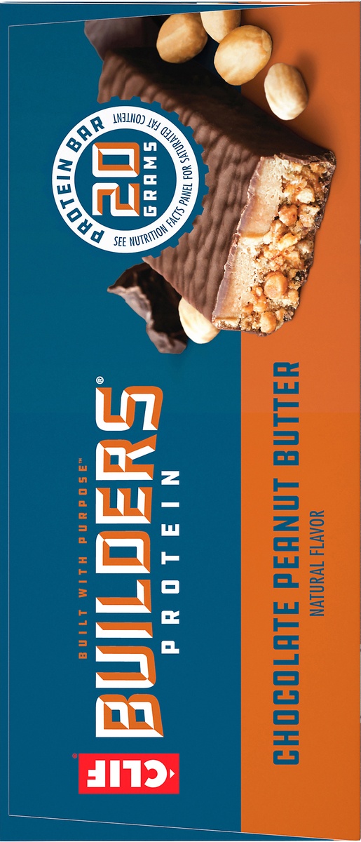 slide 7 of 10, CLIF Builders Chocolate Peanut Butter Protein Bars, 6 ct; 2.4 oz