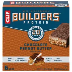 Clif Chocolate Peanut Butter Builders Protein Bars 6 Pk