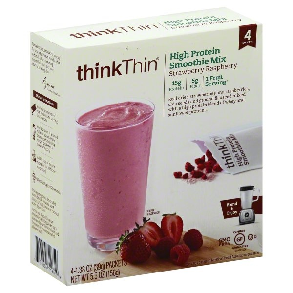 slide 1 of 1, thinkThin Smoothie Mix 4 ea, 4 ct