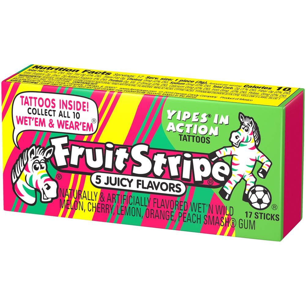 slide 7 of 8, Fruit Stripes Christmas Gum, 1.8 oz