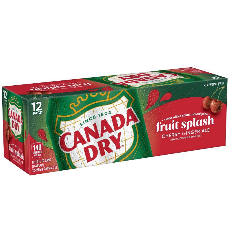 slide 5 of 7, Canada Dry Fruit Splash Soda - 12pk/12 fl oz Cans, 12 ct; 12 fl oz