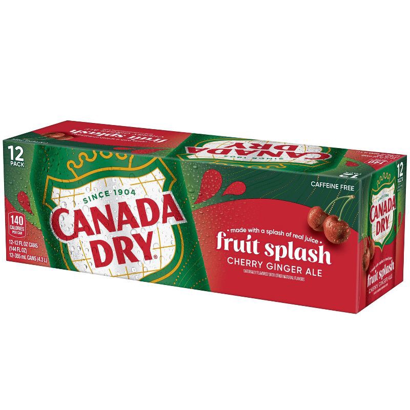 slide 3 of 7, Canada Dry Fruit Splash Soda - 12pk/12 fl oz Cans, 12 ct; 12 fl oz