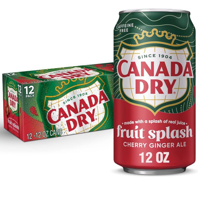 slide 1 of 7, Canada Dry Fruit Splash Soda - 12pk/12 fl oz Cans, 12 ct; 12 fl oz