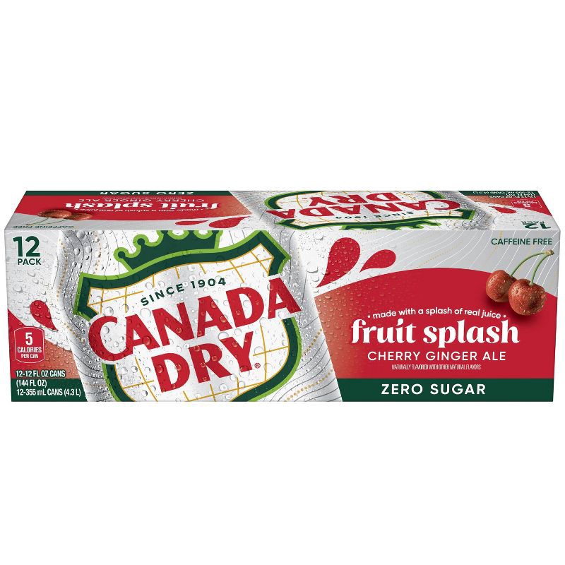 slide 2 of 7, Canada Dry Fruit Splash ZERO Soda - 12pk/12 fl oz Cans, 12 ct; 12 fl oz