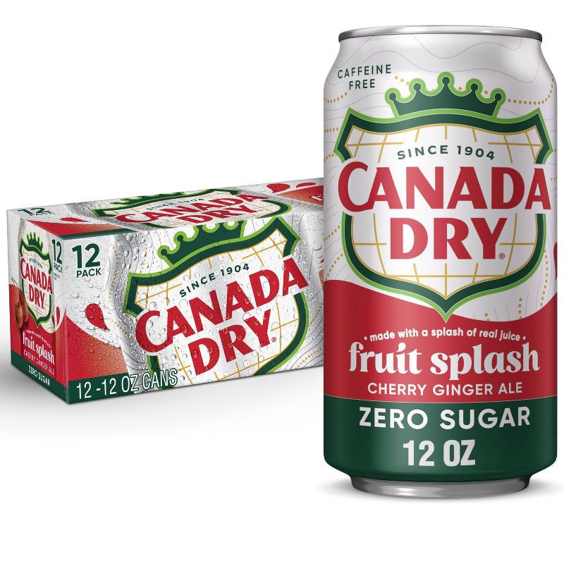 slide 1 of 7, Canada Dry Fruit Splash ZERO Soda - 12pk/12 fl oz Cans, 12 ct; 12 fl oz