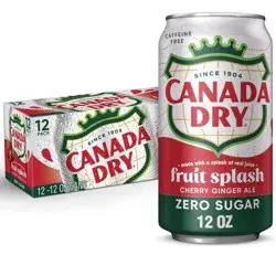 Canada Dry Fruit Splash ZERO Soda - 12pk/12 fl oz Cans