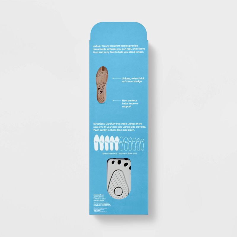 slide 3 of 3, Cushy Comfort Shoe Insoles - L/XL - up&up™, 1 ct
